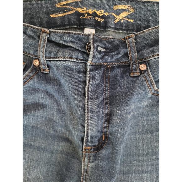 Seven7 Y2K Ankle Freyed Jeans Women Sz 4 - Picture 3 of 5